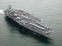 Kampfübungen im Iran an einer Attrappe der USS. Nimitz